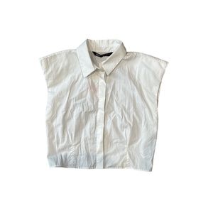 Zara Cropped Sleeveless Button Up Size XS